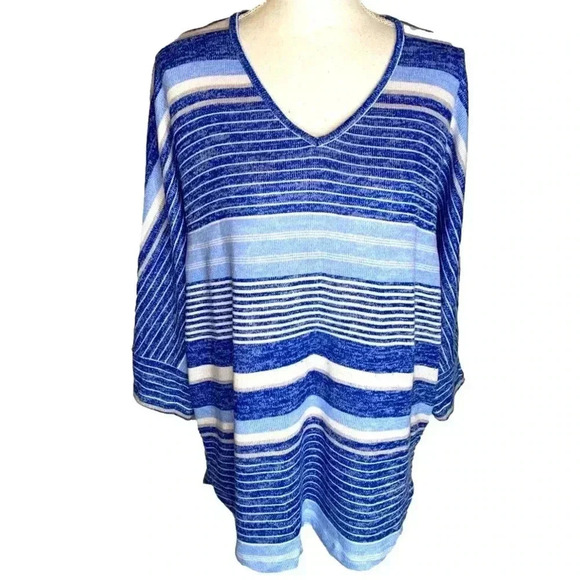new directions Sweaters - New Directions Sweater Womens XL Blue Stripe